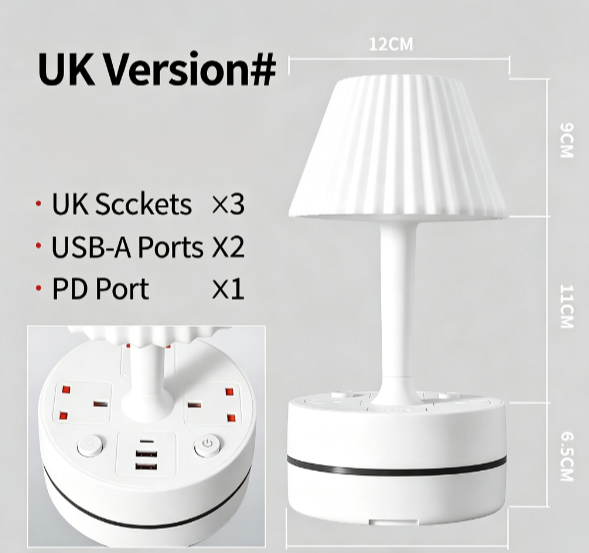 💡 Bedside Lamp with Charging Station – Light Up & Power Up Your Nightstand 🔌