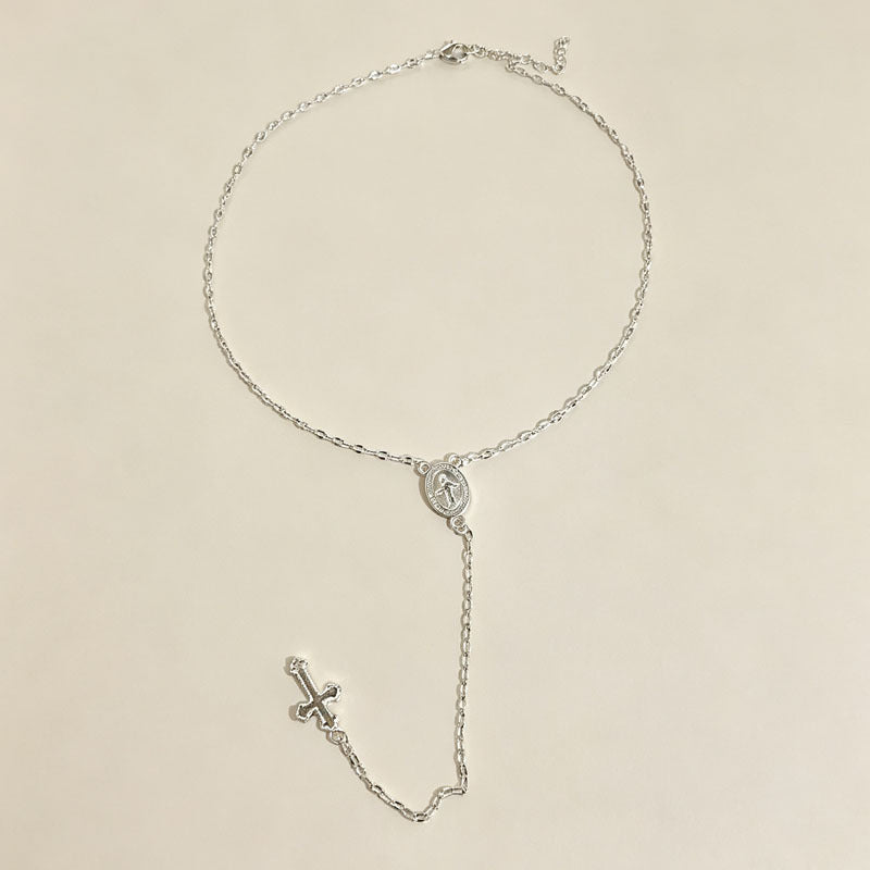 ✝️ LIMITED‑TIME 50% OFF! ✨ Retro Gold Tone Virgin Mary Crucifix Necklace – Vintage, Elegant, Daily‑wear 💛