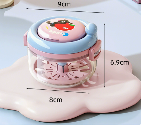 New ! Biodolla Rotating Manual Vortex Orthodontic Retainer Cleaner | Cute Cartoon Retainer Storage Case