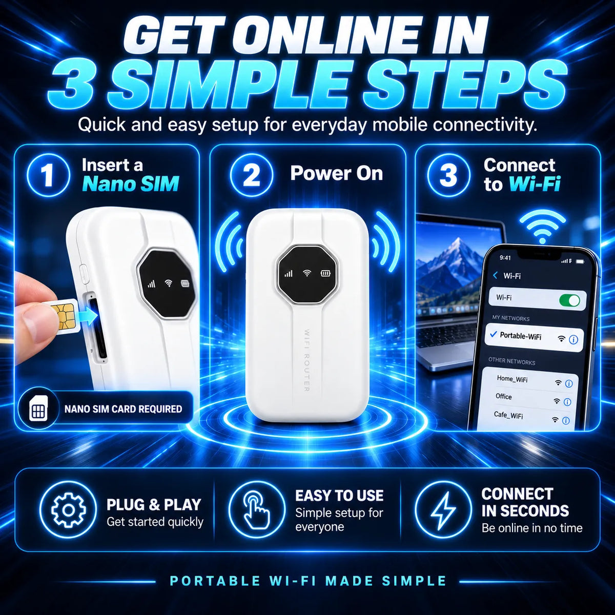 📶 Portable Wi-Fi 6 Mobile Hotspot