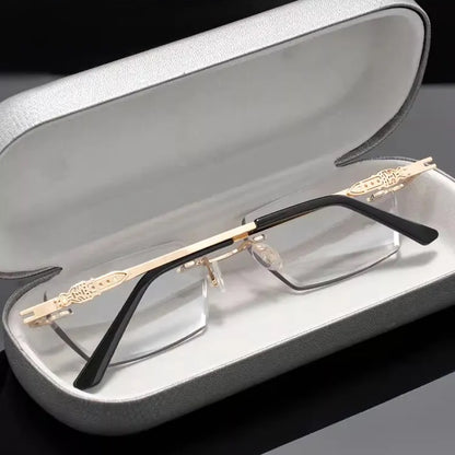 🔥Hot Sale🔥Metal Frameless Highgrade Reading Glasses👓️Blocks Blue Light, Radiation, and ultraviolet rays, Relieves Eye Fatigue