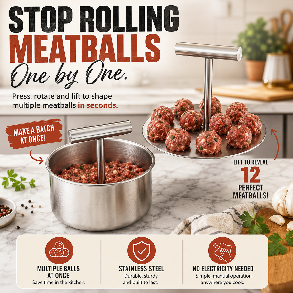 🥩Meatball Maker Spoon Stainless Steel Meatball Maker Tool