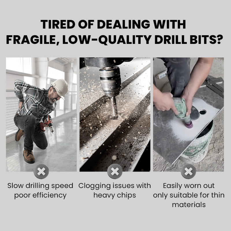 🔥2026 Hot Sale🔥High-Strength 4-Flute Serrated Eccentric Drill Bit Kit