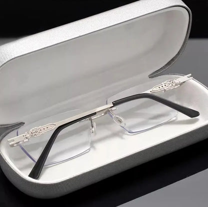 🔥Hot Sale🔥Metal Frameless Highgrade Reading Glasses👓️Blocks Blue Light, Radiation, and ultraviolet rays, Relieves Eye Fatigue