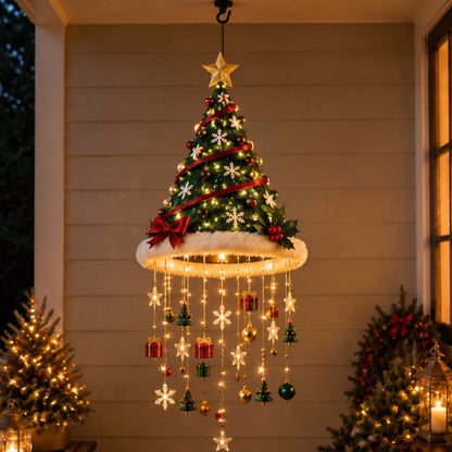 🎅 Merry hats Lighted Santa Hat Hanging Chandelier 🎄 | 5 Styles Warm White LED String Lights