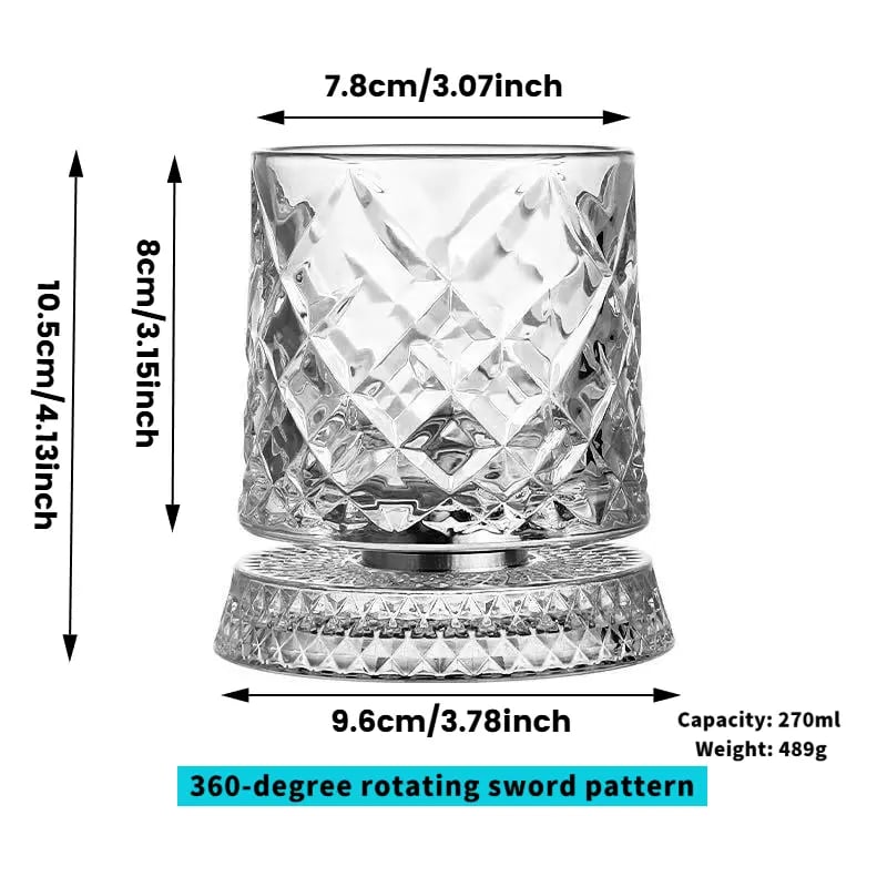 🥃Luxury 360° Spinning Crystal Glass