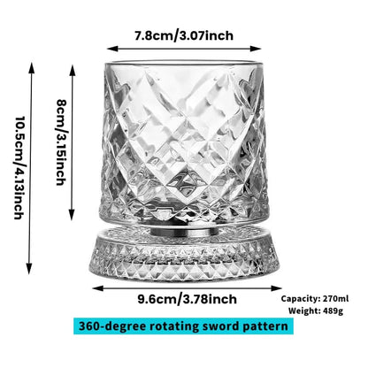 🥃Luxury 360° Spinning Crystal Glass