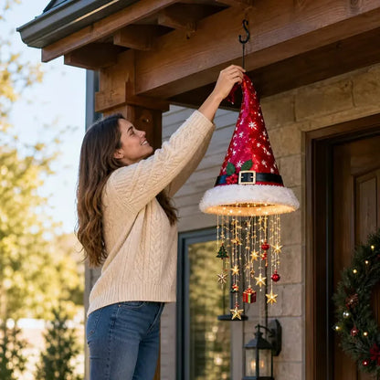 🎅 Merry hats Lighted Santa Hat Hanging Chandelier 🎄 | 5 Styles Warm White LED String Lights