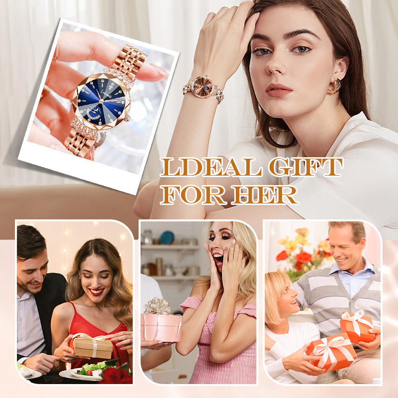 🎀Christmas gifts🎀Fashionable Diamond Moon Star Watch for Women