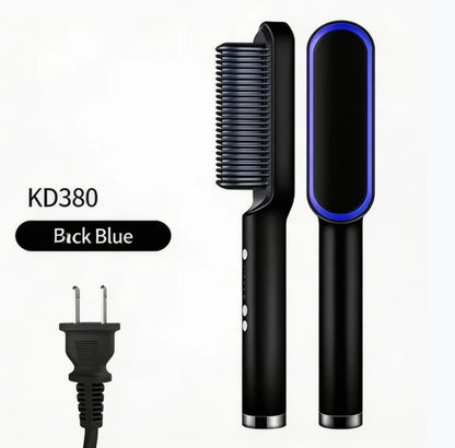 ✨ 2-in-1 Ionic Hair Straightening Brush – Smooth, Straight or Curl in Minutes (5 Heat Levels)