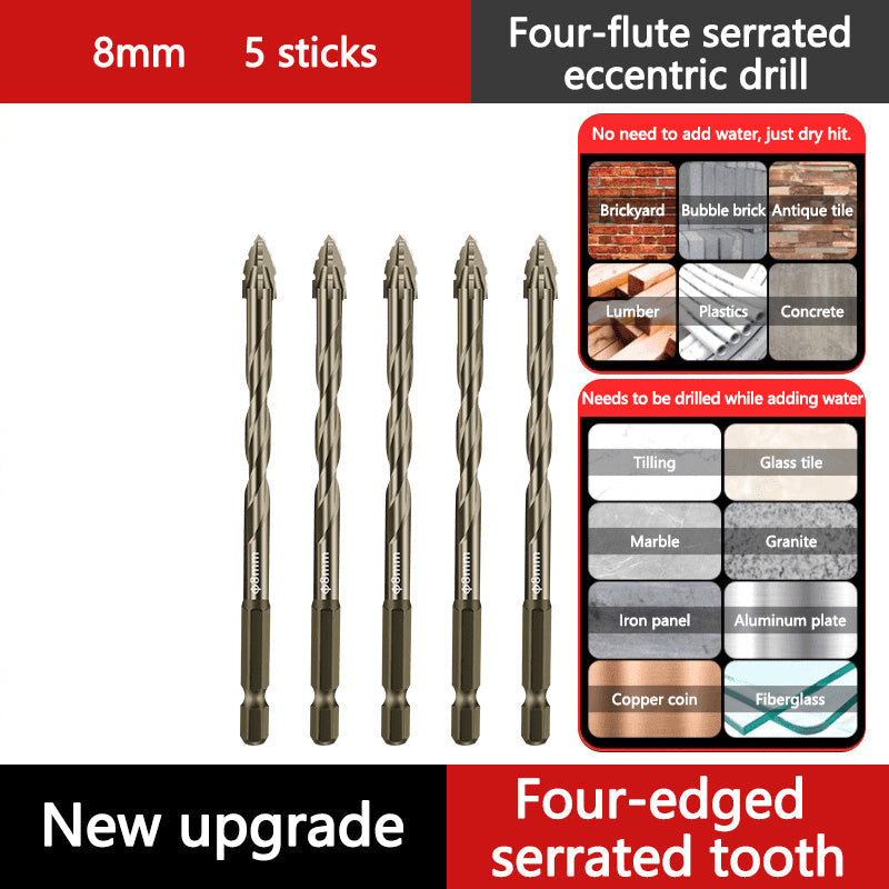 🔥2026 Hot Sale🔥High-Strength 4-Flute Serrated Eccentric Drill Bit Kit
