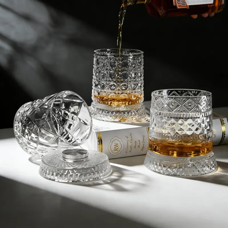 🥃Luxury 360° Spinning Crystal Glass