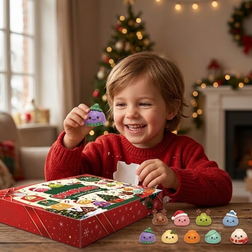🎄Christmas Dumpling Squishy Advent Calendar – 24 Surprise Toys