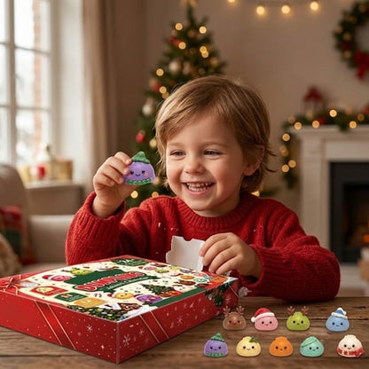 🎄Christmas Dumpling Squishy Advent Calendar – 24 Surprise Toys