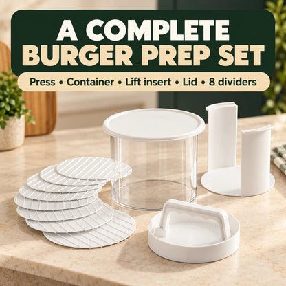 🔥2026 HOT SALE🔥 Food-grade material✅🍔Burger Patty Press & Storage Set | Prep, Stack & Chill