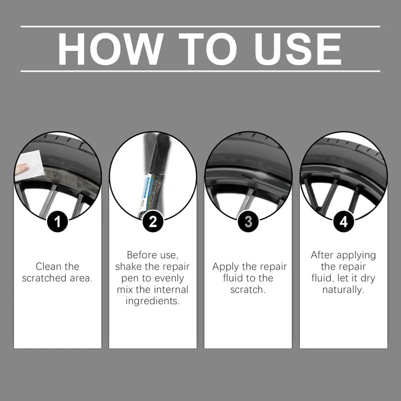 🔥Buy two  get one free🌟🖊️ Wheel Scratch Repair Pen - Fix Curb Rash in 10 Min | Rust-Proof Formula