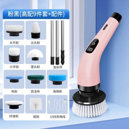 🔋 Electric Cleaning Brush – 7/9 Replaceable Heads & 2500mAh – Perfect for Bathroom, Kitchen & Tile – Waterproof & Effective 💧