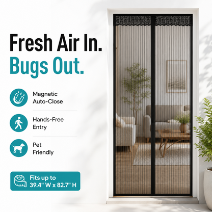 💕🧲Summer Limited-Time 50% OFF 🦟Magnetic Screen Door – Hands-Free Auto-Close Mesh Curtain for Bug