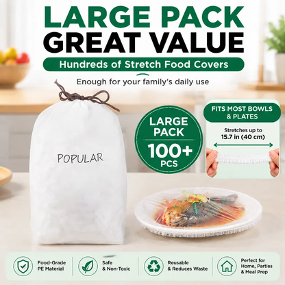 🔥BUY 1 GET 1 FREE🔥100PCS Disposable Stretch Food Covers for Bowls & Plates