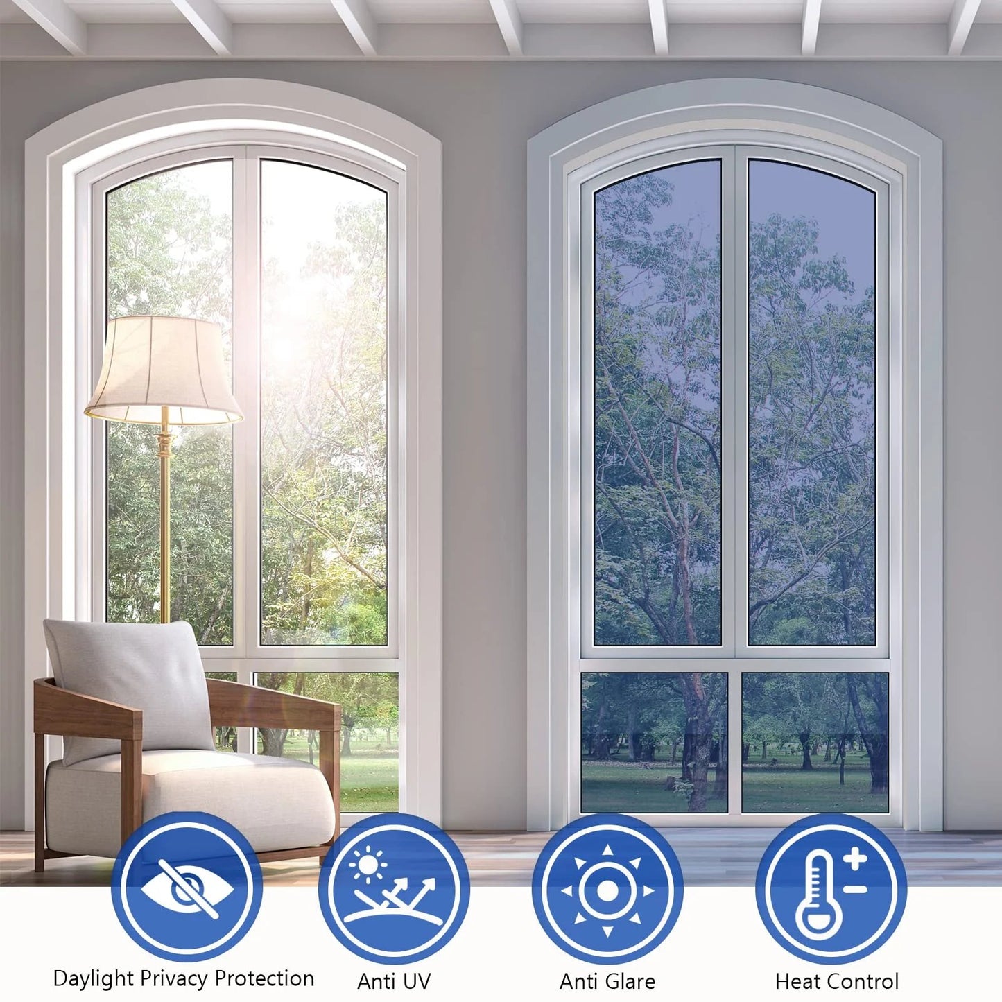 ☀Privacy Sun Blocking Anti UV Reflective Window Film