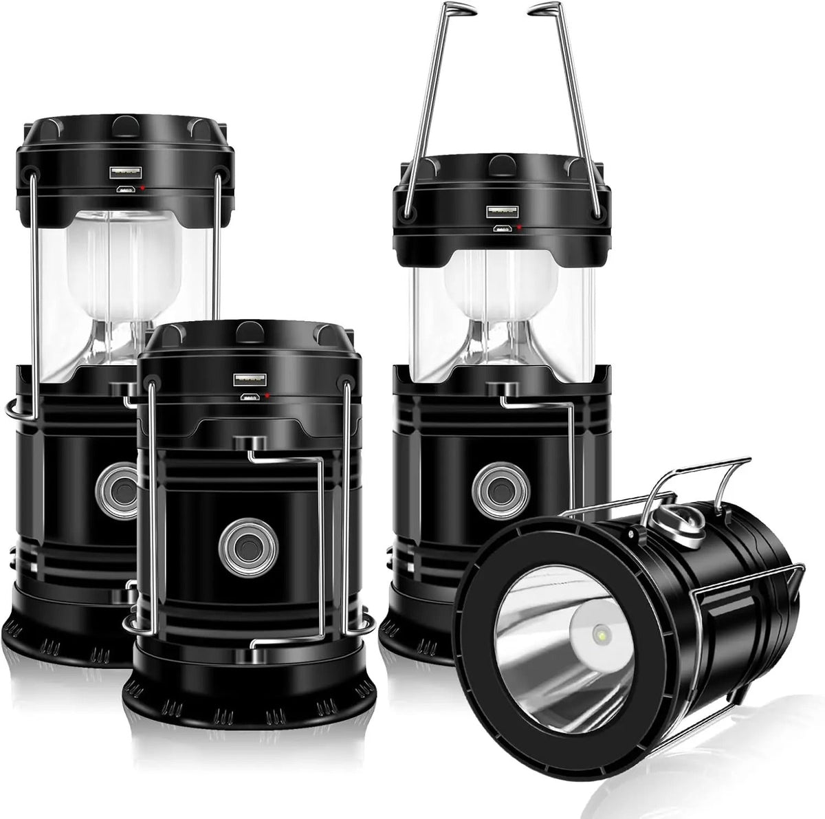 Solar Camping Lantern | Rechargeable LED Collapsible Emergency Light, Magnetic Base & Foldable Hanging Hook ✅ Buy 1 Get 1 Free