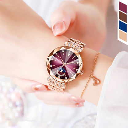 🎀Christmas gifts🎀Fashionable Diamond Moon Star Watch for Women
