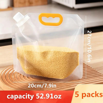 5pcs/pack Grain Sealed Bags, Transparent Food Storage Bags, Moisture-Proof and Pest-Resistant🌾 - image 10