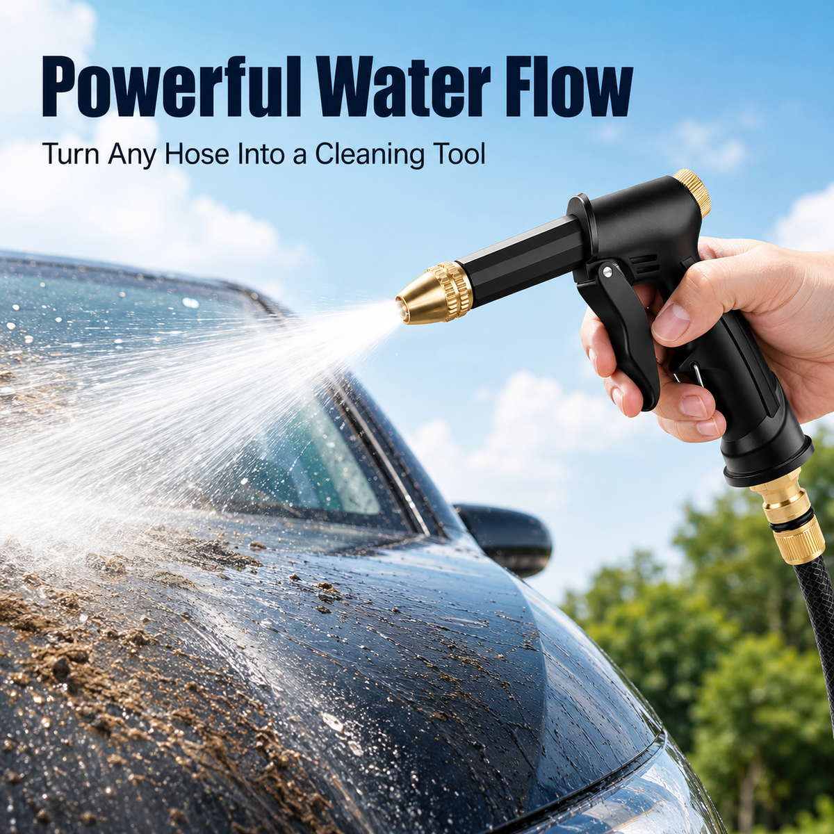 💕🚿 High-Pressure Hose Spray Gun for Car Wash & Outdoor Cleaning