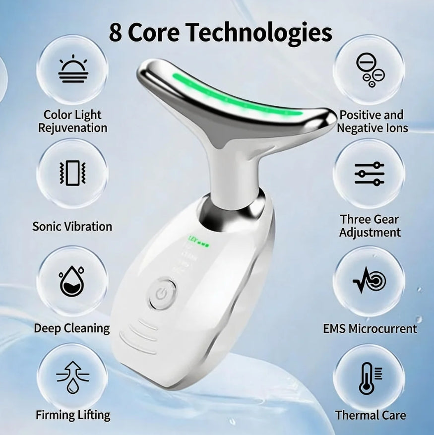✨ LED Face & Neck Massager – Sculpt, Lift & Glow
