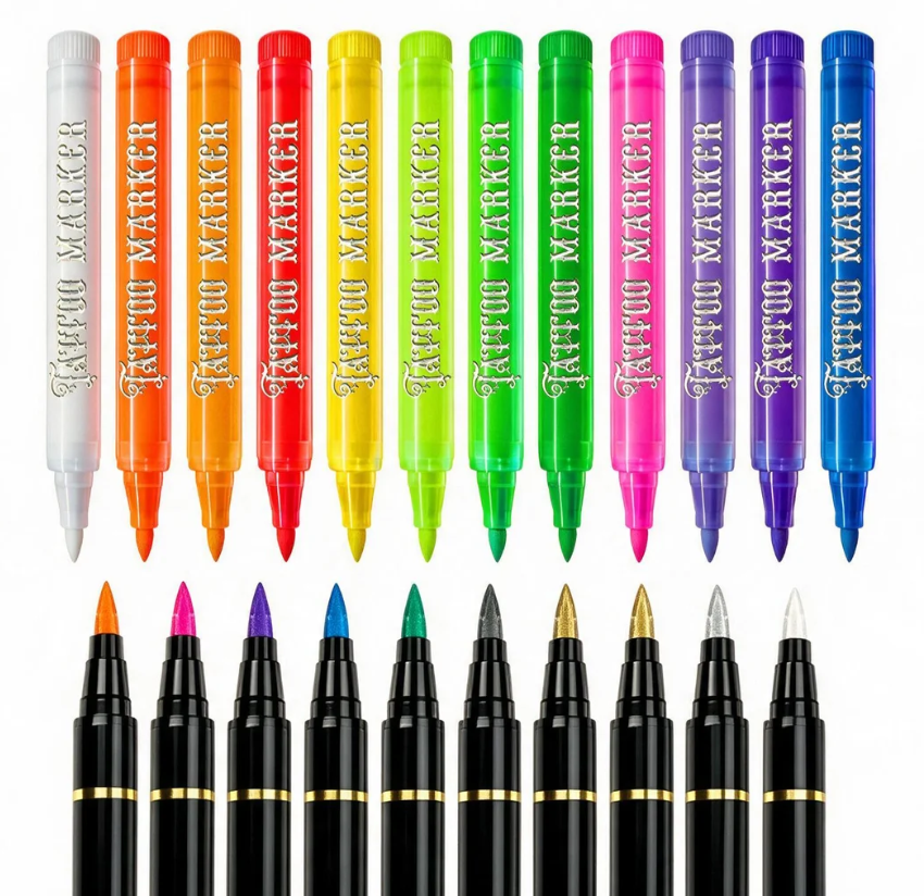 ✨✨✨ Glow Tattoo Pens – UV Neon Colors for Parties & Festivals, Waterproof & Easily Washable