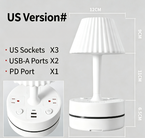 💡 Bedside Lamp with Charging Station – Light Up & Power Up Your Nightstand 🔌