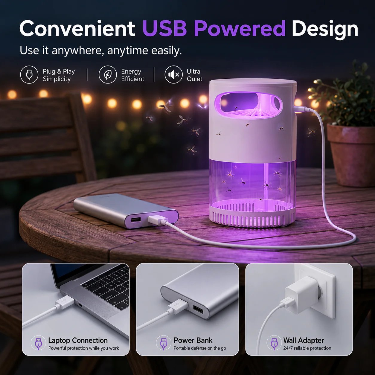 🔥Quiet UV Mosquito Trap – Chemical-Free & Safe for Kids & Pets🦟