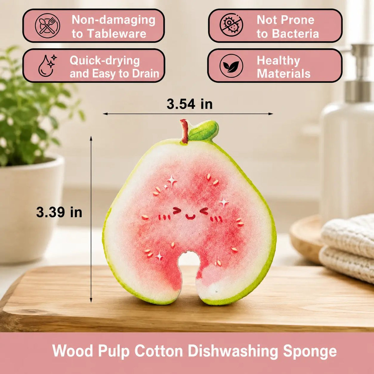 🍋🧽 Fruit Pop-Up Cleaning Sponges – 3-Piece Cellulose Kitchen Cleaning Set