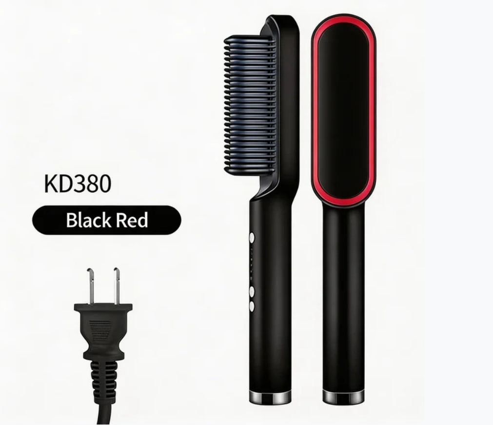 ✨ 2-in-1 Ionic Hair Straightening Brush – Smooth, Straight or Curl in Minutes (5 Heat Levels)