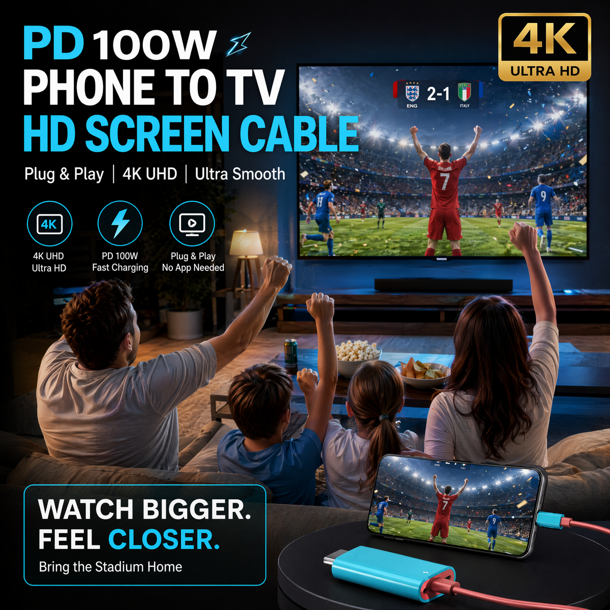 📱➡️🖥️ 50% DISCOUNT! Stop squinting! This 2m USB-C HDMI cable with PD turns your Switch, tablet or phone into a real console - play and charge together, without lag!