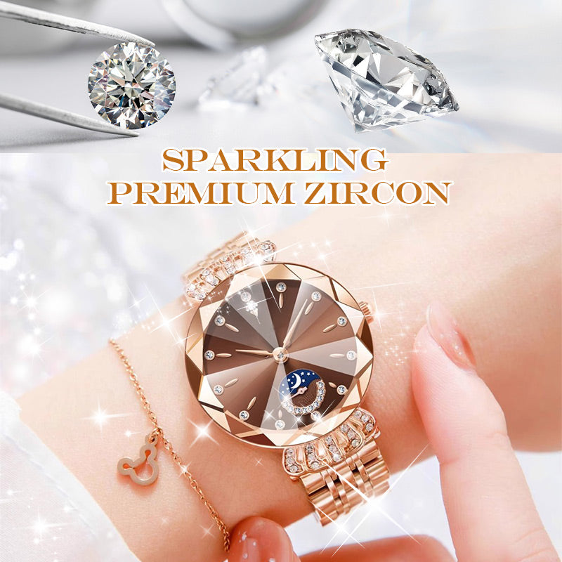 🎀Christmas gifts🎀Fashionable Diamond Moon Star Watch for Women