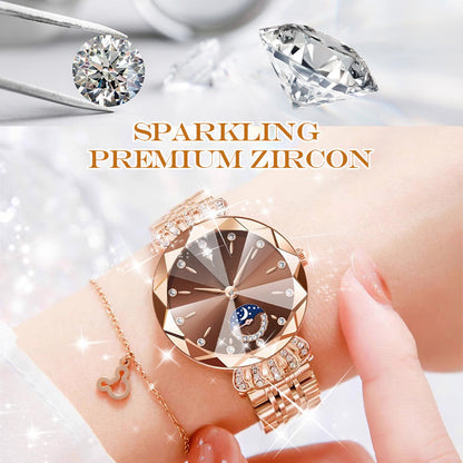 🎀Christmas gifts🎀Fashionable Diamond Moon Star Watch for Women