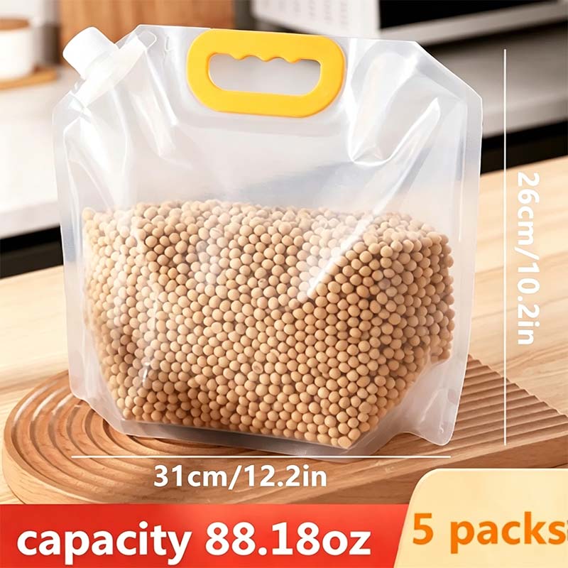 5pcs/pack Grain Sealed Bags, Transparent Food Storage Bags, Moisture-Proof and Pest-Resistant🌾 - image 11