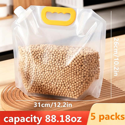 5pcs/pack Grain Sealed Bags, Transparent Food Storage Bags, Moisture-Proof and Pest-Resistant🌾 - image 11