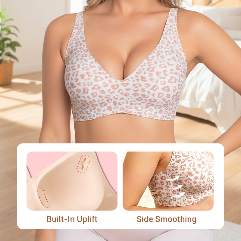 💗LAST DAY SALE 50% OFF⚡50K+ SOLD!!💕 Jelly Wireless Womens Comfortable Wireless Bras Push Up Bralettes Seamless Tshirts Bras Deep V Everyday Bras