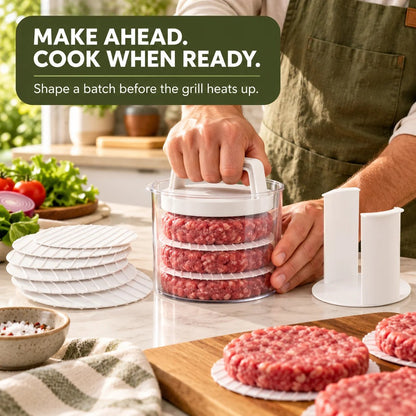 🔥2026 HOT SALE🔥 Food-grade material✅🍔Burger Patty Press & Storage Set | Prep, Stack & Chill