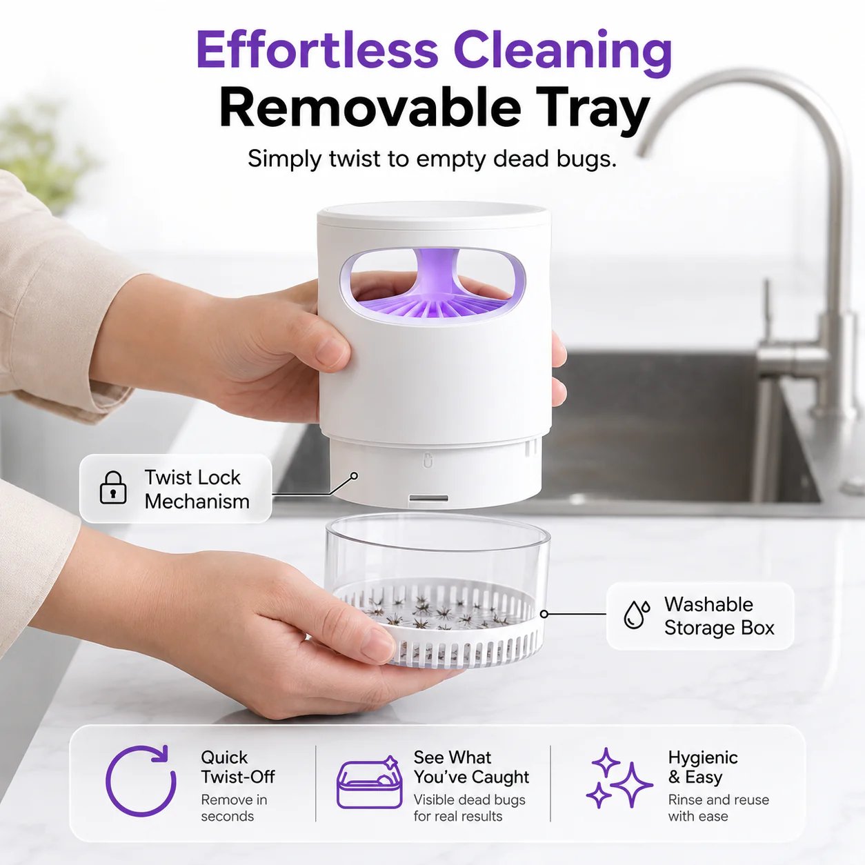 🔥Quiet UV Mosquito Trap – Chemical-Free & Safe for Kids & Pets🦟