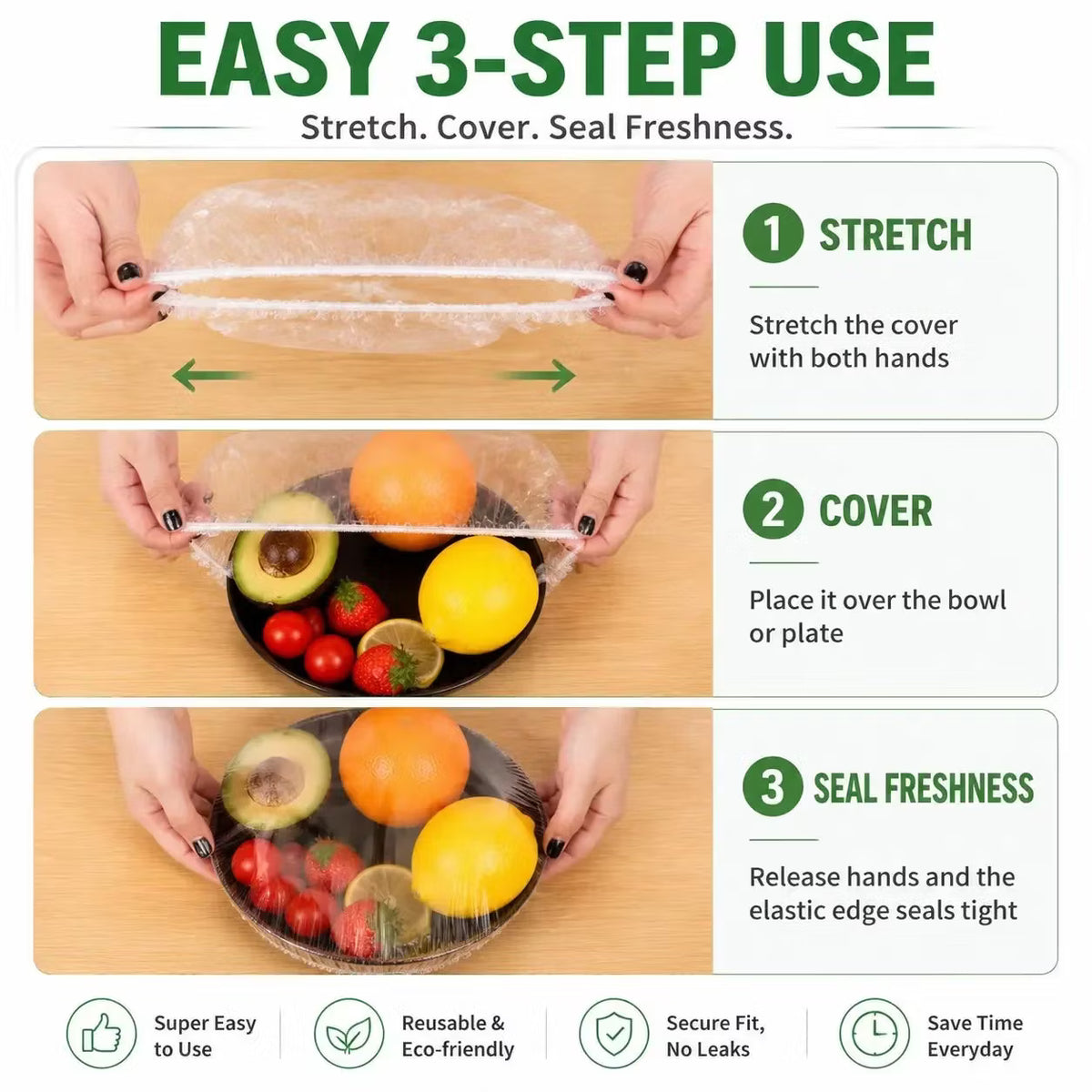⏰Limited-time offer: Buy 3 get 2 free! 🥗Food-grade disposable plastic wrap(1 pack of 100)