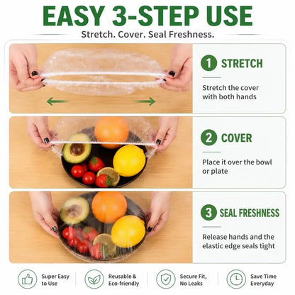 ⏰Limited-time offer: Buy 3 get 2 free! 🥗Food-grade disposable plastic wrap(1 pack of 100)