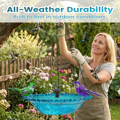 Outdoor Hanging Fountain Bird Bath & Feeder