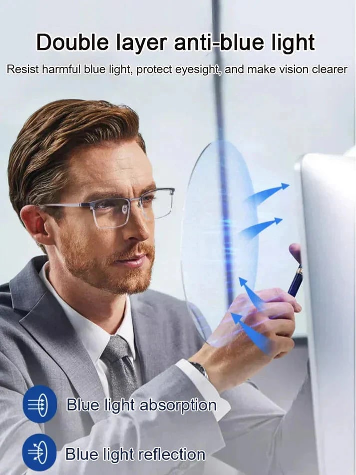 🎁50% Off🔥Ultra Light Anti Blue Presbyopic Glasses-👓Intelligent Zoom 100°-500° (Auto Recognition)