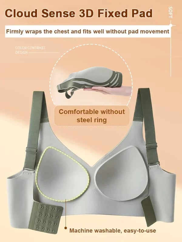Anti-Sagging Support Shockproof Sports Fixed Cup Bra For Women