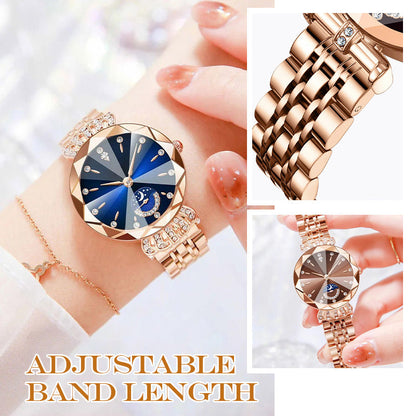 🎀Christmas gifts🎀Fashionable Diamond Moon Star Watch for Women