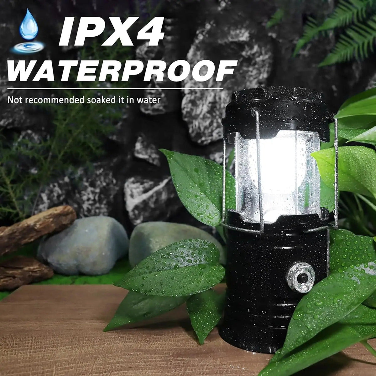 Solar Camping Lantern | Rechargeable LED Collapsible Emergency Light, Magnetic Base & Foldable Hanging Hook ✅ Buy 1 Get 1 Free