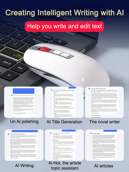 🖱️AI Voice Mouse: Enables voice input, translation, or search with a single click; connects via Bluetooth or USB.